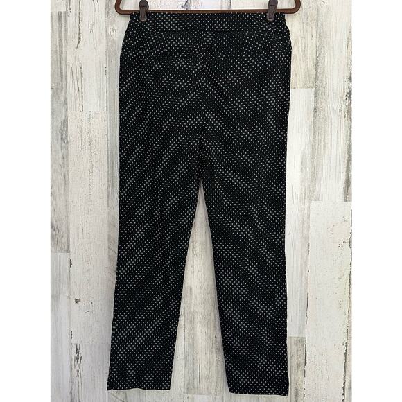 Chicos Pants Womens Size 0R or 4 (28x26) Black White Polka Dot Ankle Crop - Picture 2 of 9